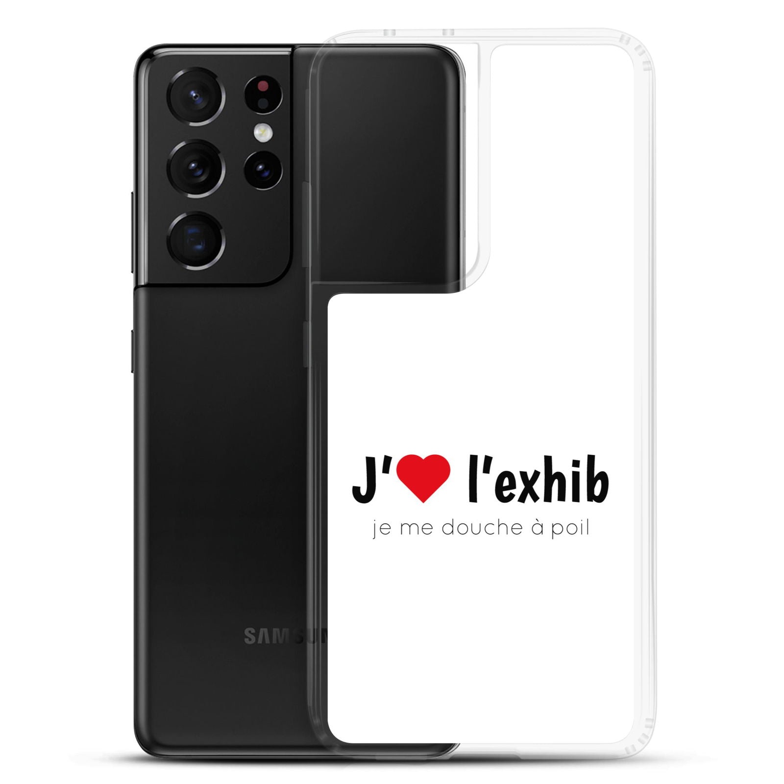 Coque Samsung J'aime l'exhib je me douche à poil - Sedurro
