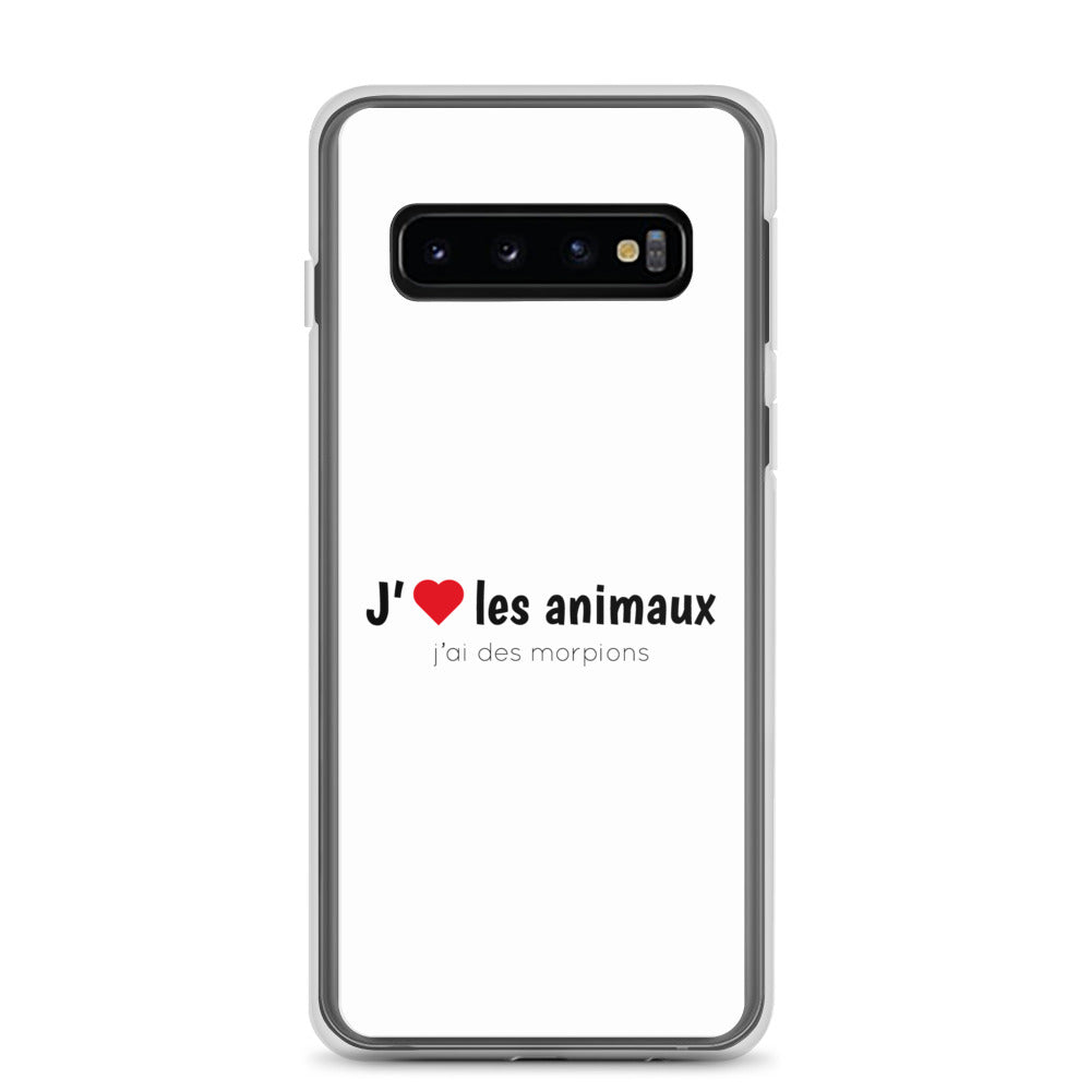 Coque Samsung J'aime les animaux j'ai des morpions Samsung Galaxy S10 - Sedurro