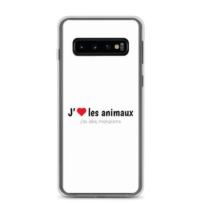 Coque Samsung J'aime les animaux j'ai des morpions Samsung Galaxy S10 - Sedurro