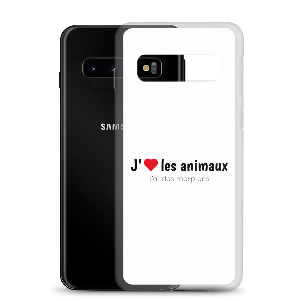 Coque Samsung J'aime les animaux j'ai des morpions - Sedurro