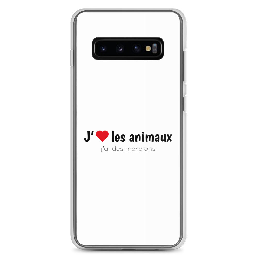 Coque Samsung J'aime les animaux j'ai des morpions Samsung Galaxy S10+ - Sedurro