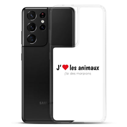 Coque Samsung J'aime les animaux j'ai des morpions - Sedurro