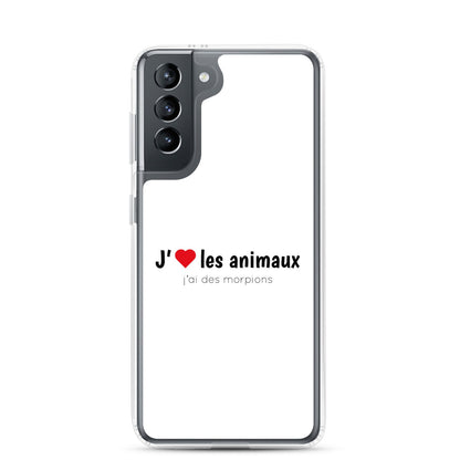 Coque Samsung J'aime les animaux j'ai des morpions Samsung Galaxy S21 - Sedurro