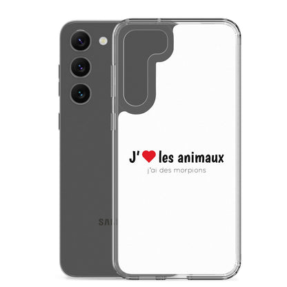 Coque Samsung J'aime les animaux j'ai des morpions - Sedurro