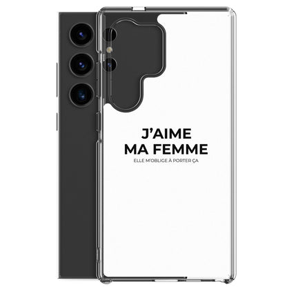 Coque Samsung J'aime ma femme elle m'oblige à porter ça - Sedurro