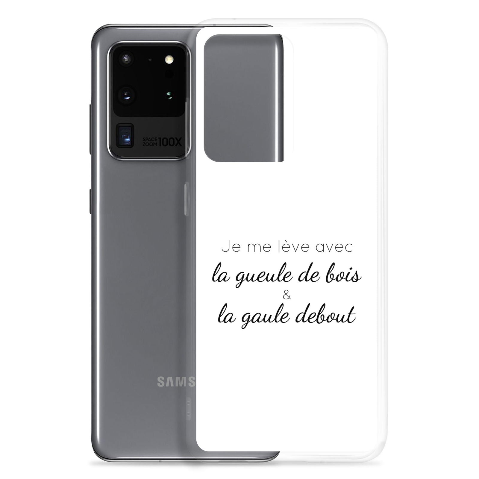 Coque Samsung Je me lève avec la gueule de bois et la gaule debout - Sedurro