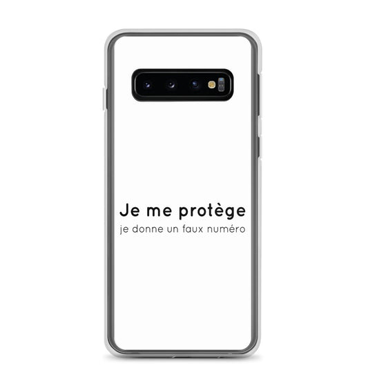 Coque Samsung Je me protège je donne un faux numéro Samsung Galaxy S10 - Sedurro