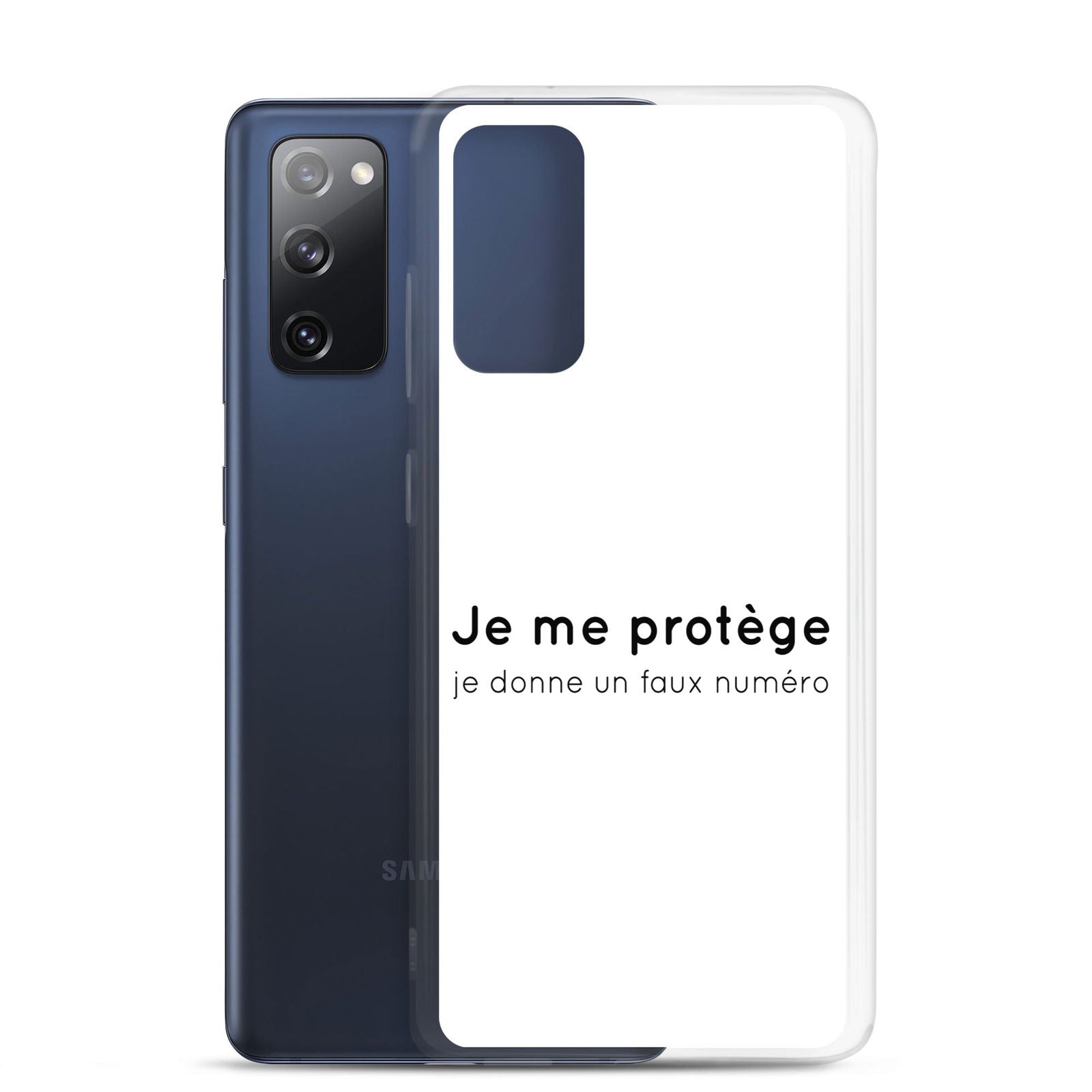 Coque Samsung Je me protège je donne un faux numéro - Sedurro