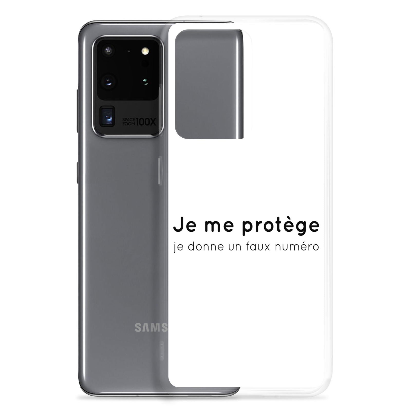 Coque Samsung Je me protège je donne un faux numéro - Sedurro