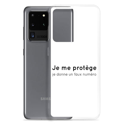 Coque Samsung Je me protège je donne un faux numéro - Sedurro