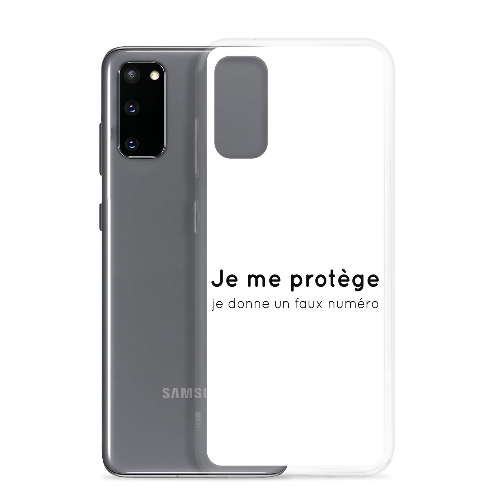 Coque Samsung Je me protège je donne un faux numéro - Sedurro