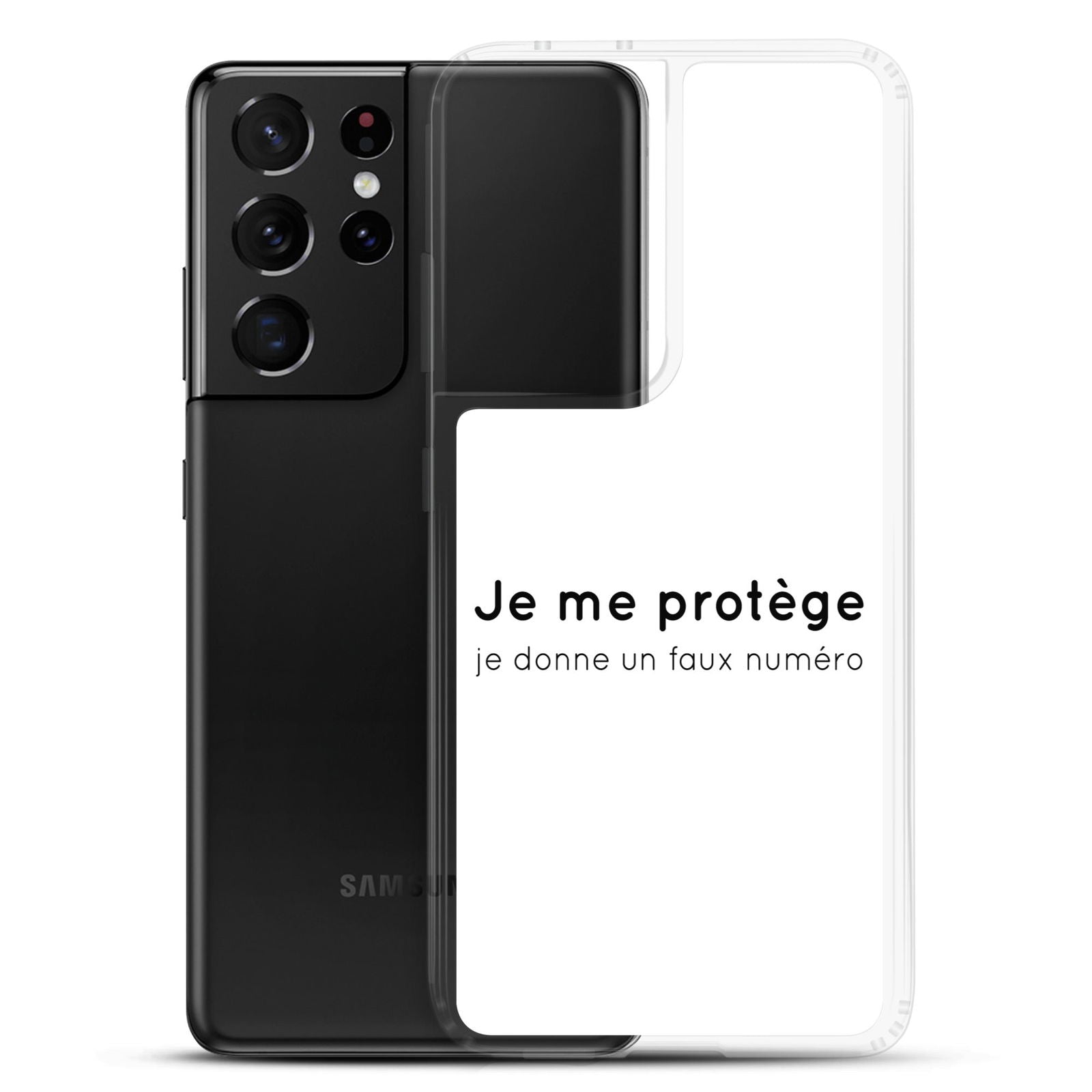 Coque Samsung Je me protège je donne un faux numéro - Sedurro