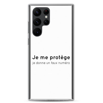 Coque Samsung Je me protège je donne un faux numéro Samsung Galaxy S22 Ultra - Sedurro