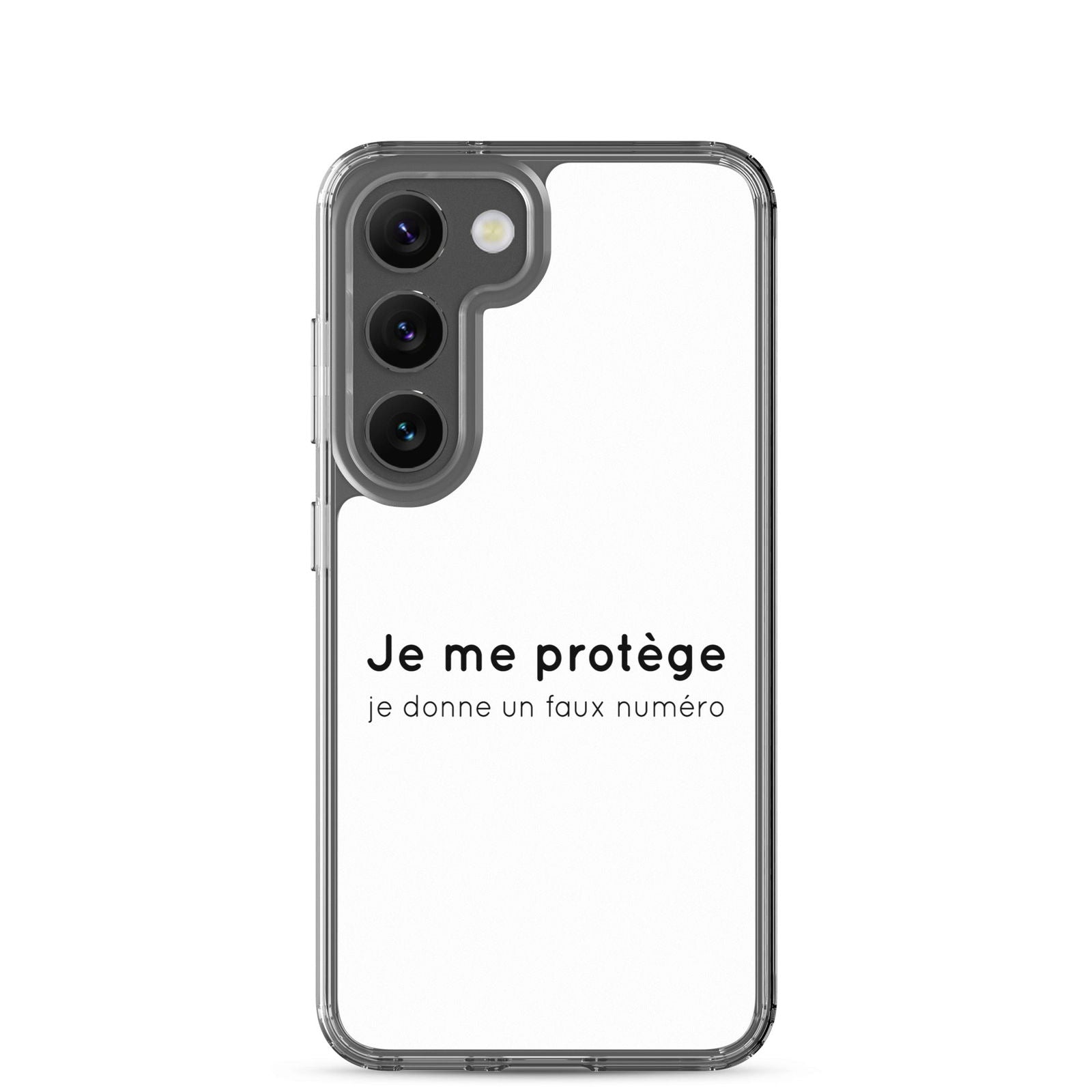 Coque Samsung Je me protège je donne un faux numéro Samsung Galaxy S23 - Sedurro