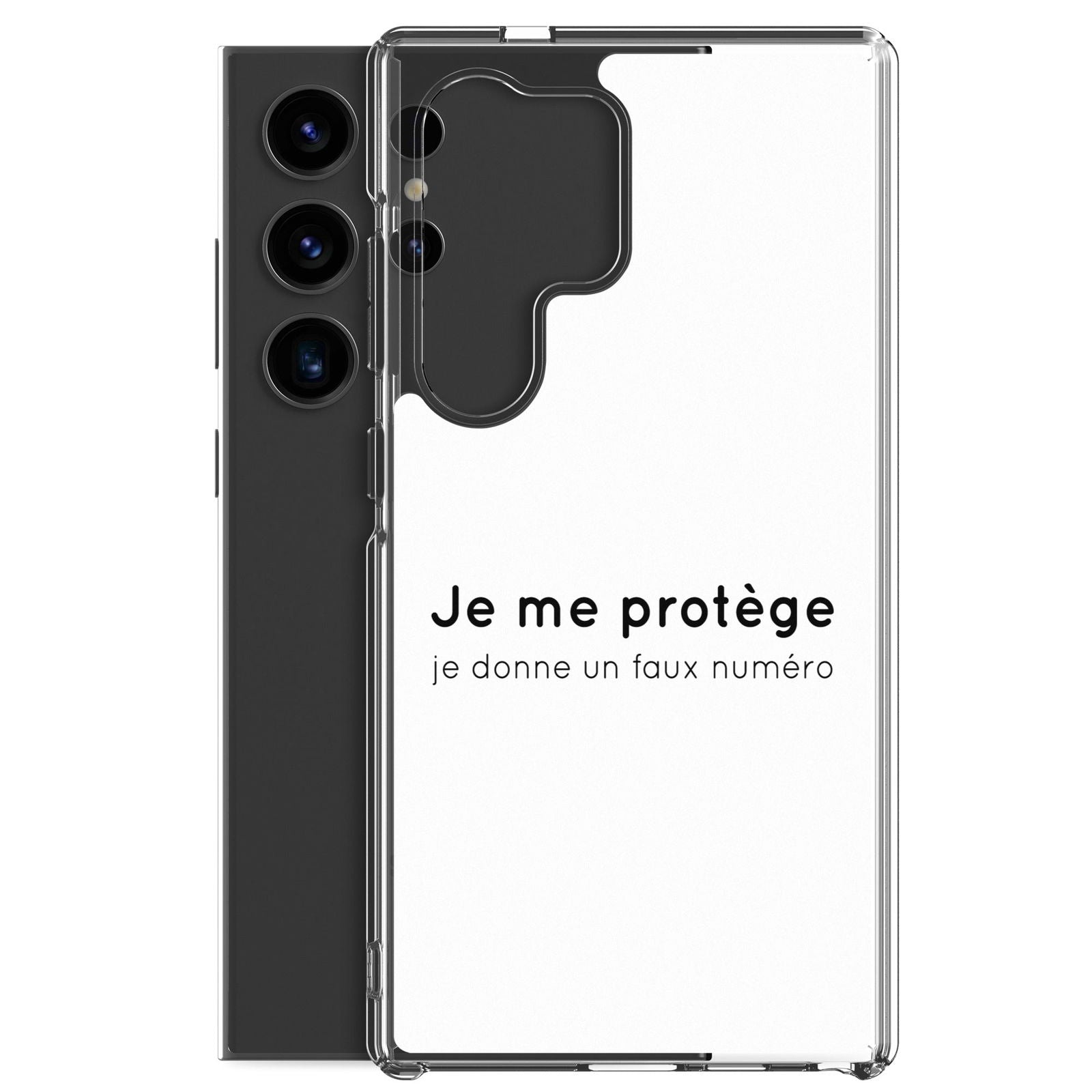 Coque Samsung Je me protège je donne un faux numéro - Sedurro