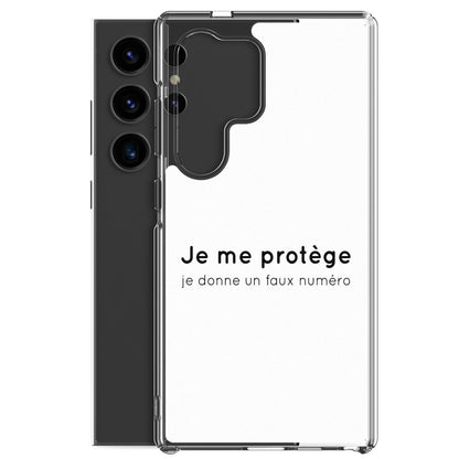 Coque Samsung Je me protège je donne un faux numéro - Sedurro