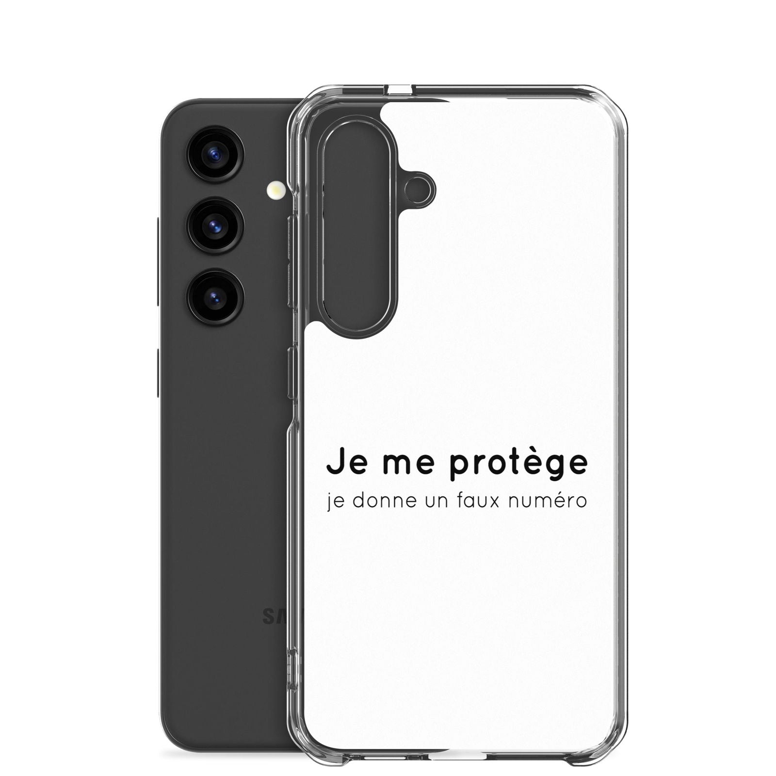 Coque Samsung Je me protège je donne un faux numéro - Sedurro