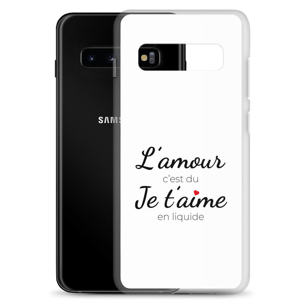 Coque Samsung L'amour c'est du je t'aime en liquide Samsung Galaxy S10+ - Sedurro