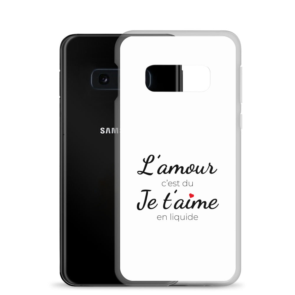 Coque Samsung L'amour c'est du je t'aime en liquide Samsung Galaxy S10e - Sedurro