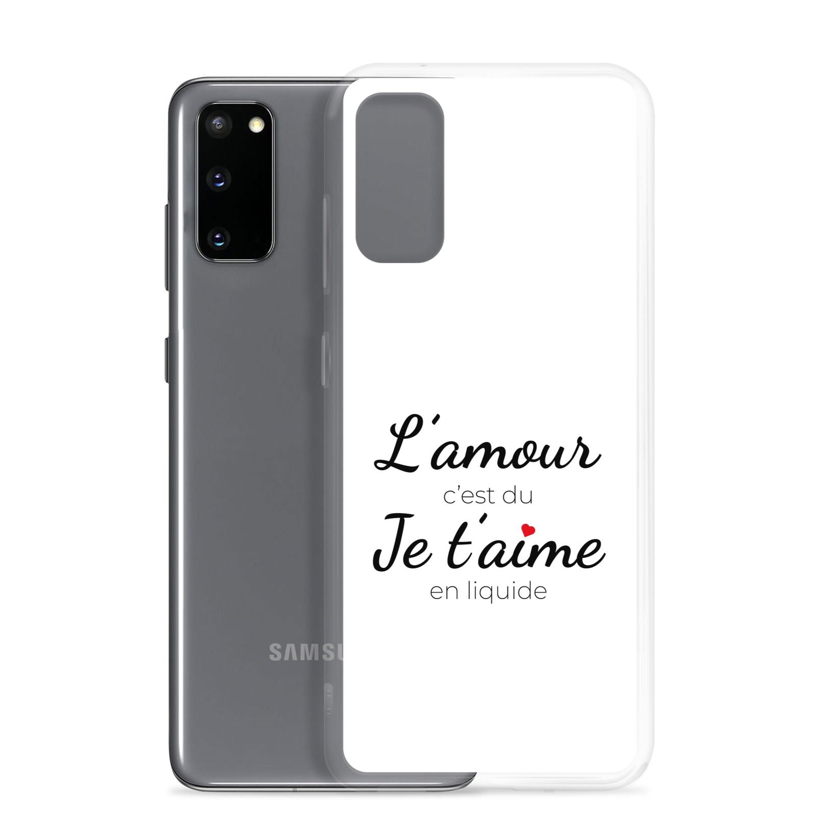 Coque Samsung L'amour c'est du je t'aime en liquide Samsung Galaxy S20 - Sedurro