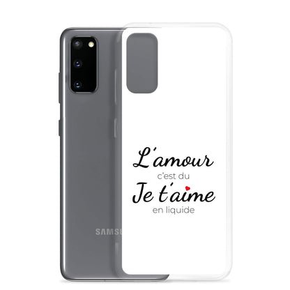 Coque Samsung L'amour c'est du je t'aime en liquide Samsung Galaxy S20 - Sedurro