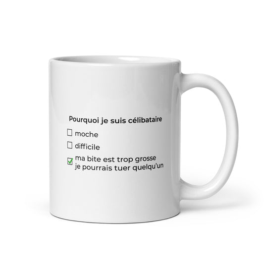 Mug Pourquoi je suis célibataire ma bite est trop grosse Default Title - Sedurro