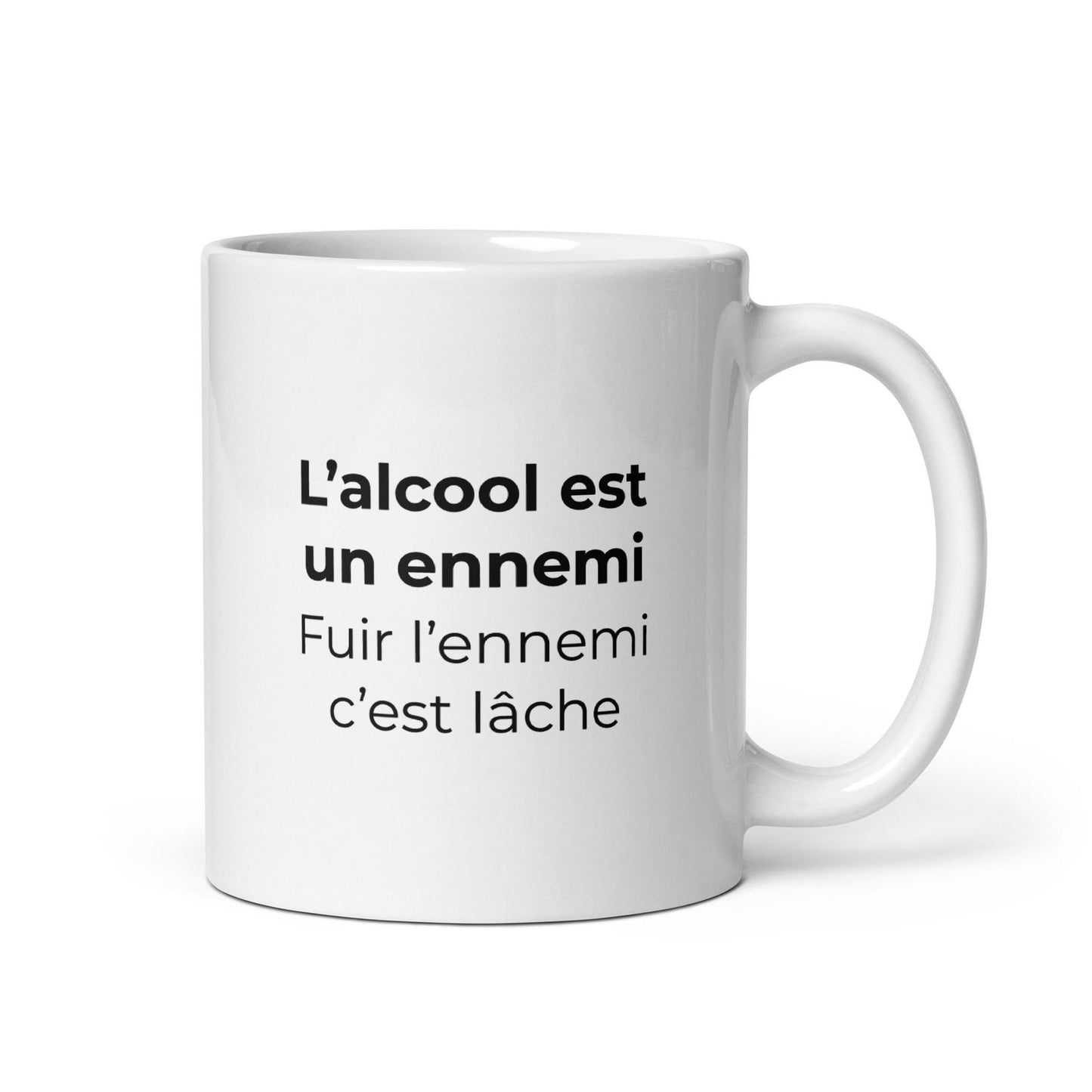 Mug L'alcool est un ennemi fuir l'ennemi c'est lâche - Sedurro