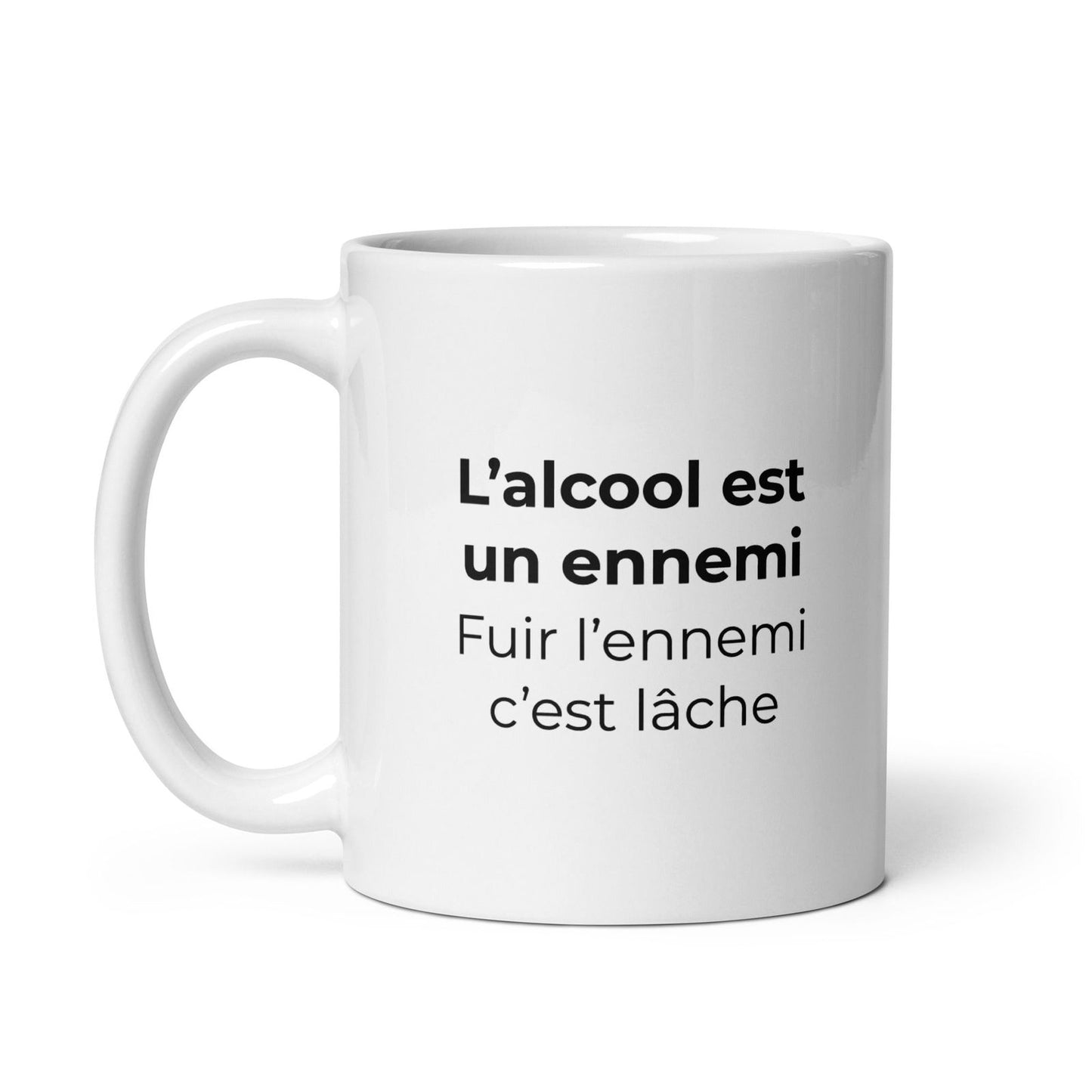 Mug L'alcool est un ennemi fuir l'ennemi c'est lâche - Sedurro