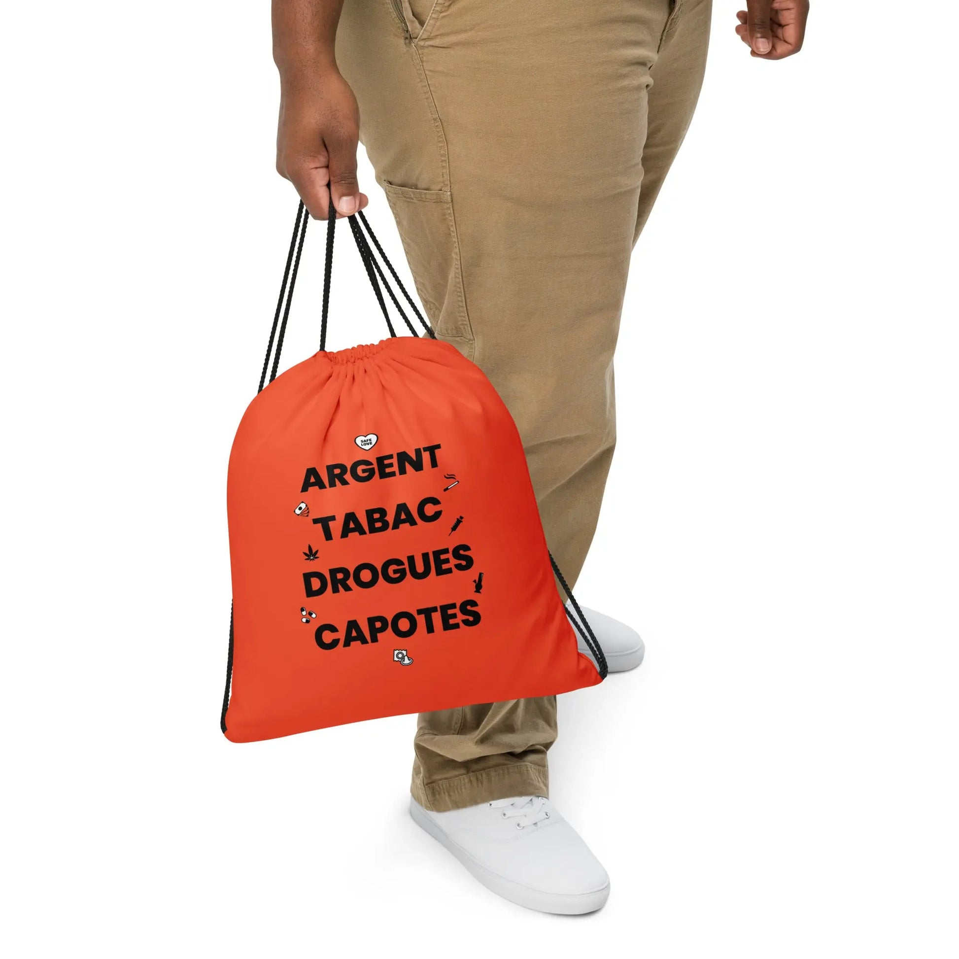 Sac à cordon Argent Tabac Drogues Capotes orange - Sedurro