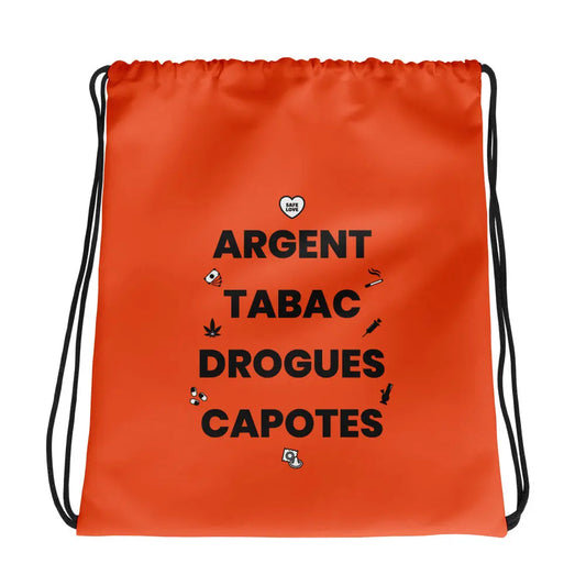 Sac à cordon Argent Tabac Drogues Capotes orange Default Title - Sedurro