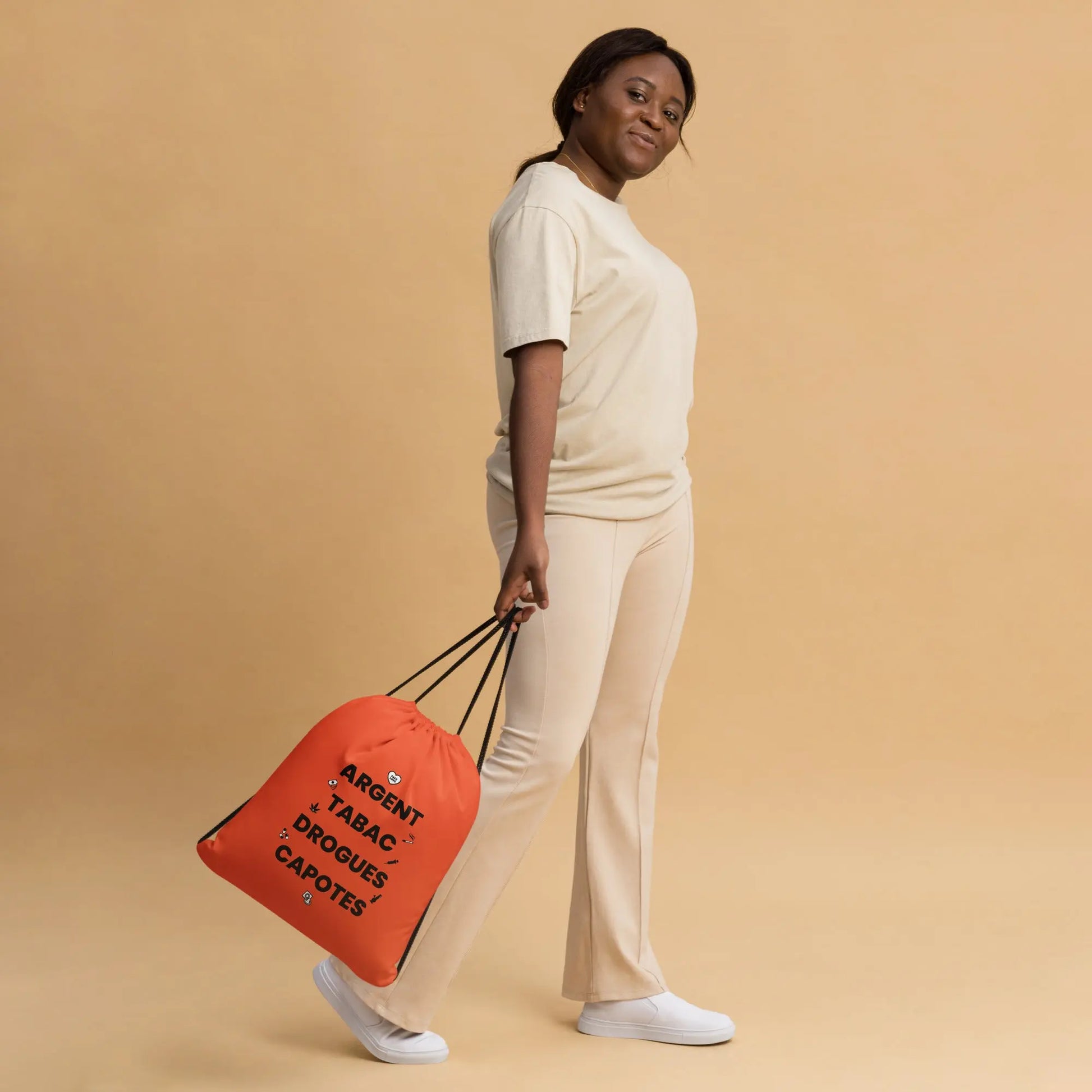 Sac à cordon Argent Tabac Drogues Capotes orange - Sedurro