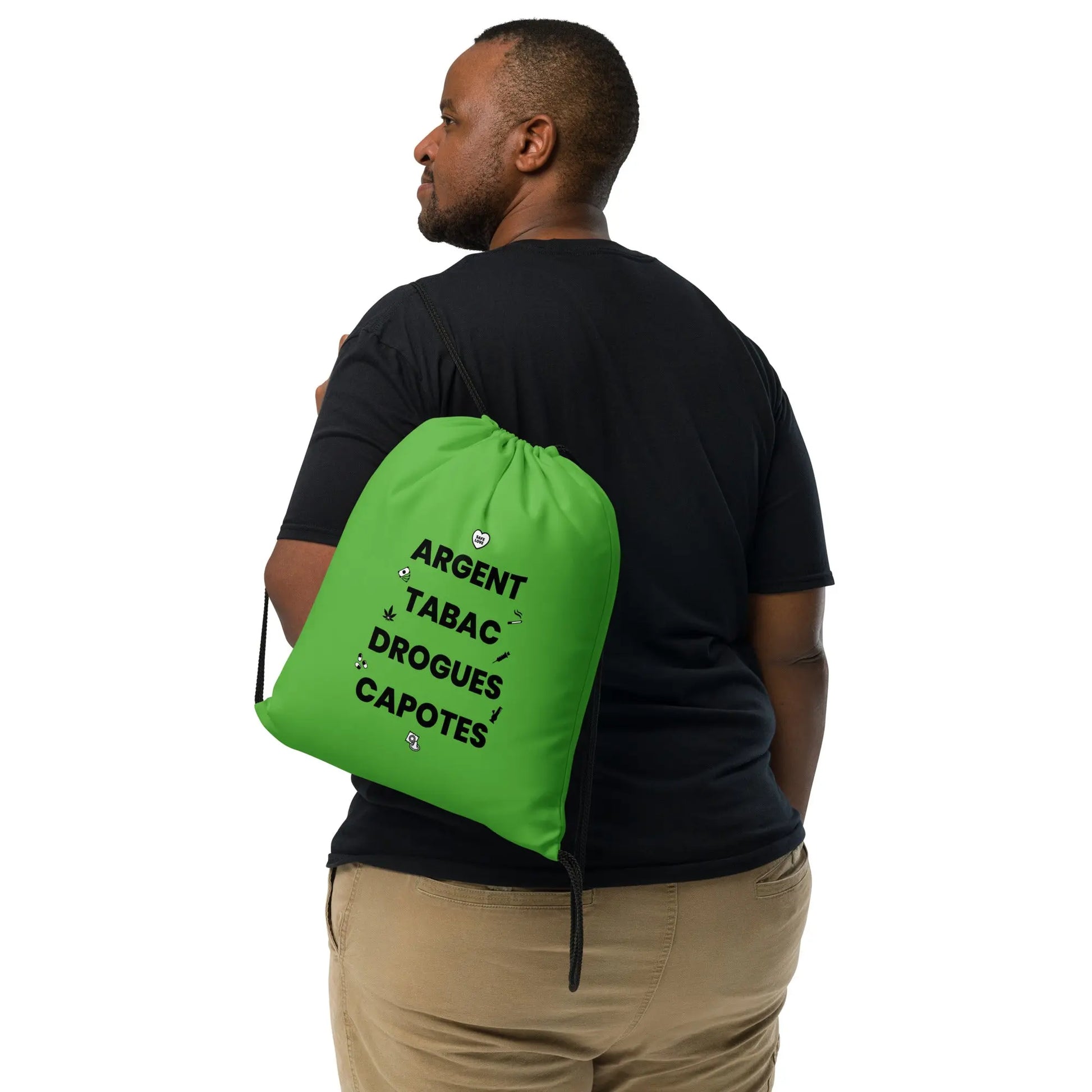 Sac à cordon Argent Tabac Drogues Capotes vert - Sedurro
