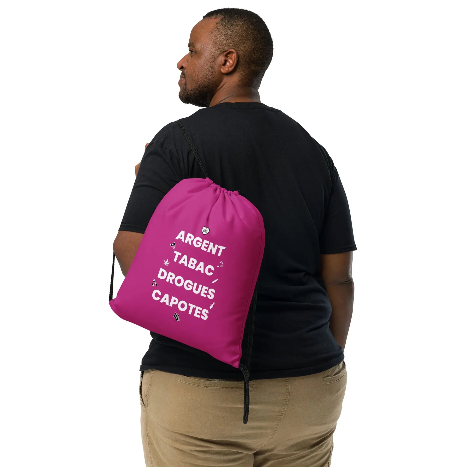 Sac à cordon Argent Tabac Drogues Capotes violet - Sedurro