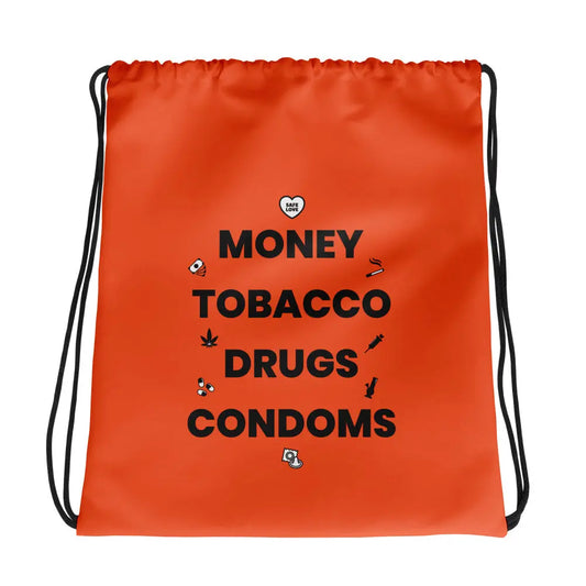 Sac à cordon Money Tobacco Drugs Condoms orange Default Title - Sedurro