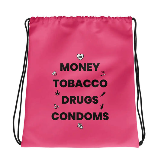 Sac à cordon Money Tobacco Drugs Condoms rose Default Title - Sedurro