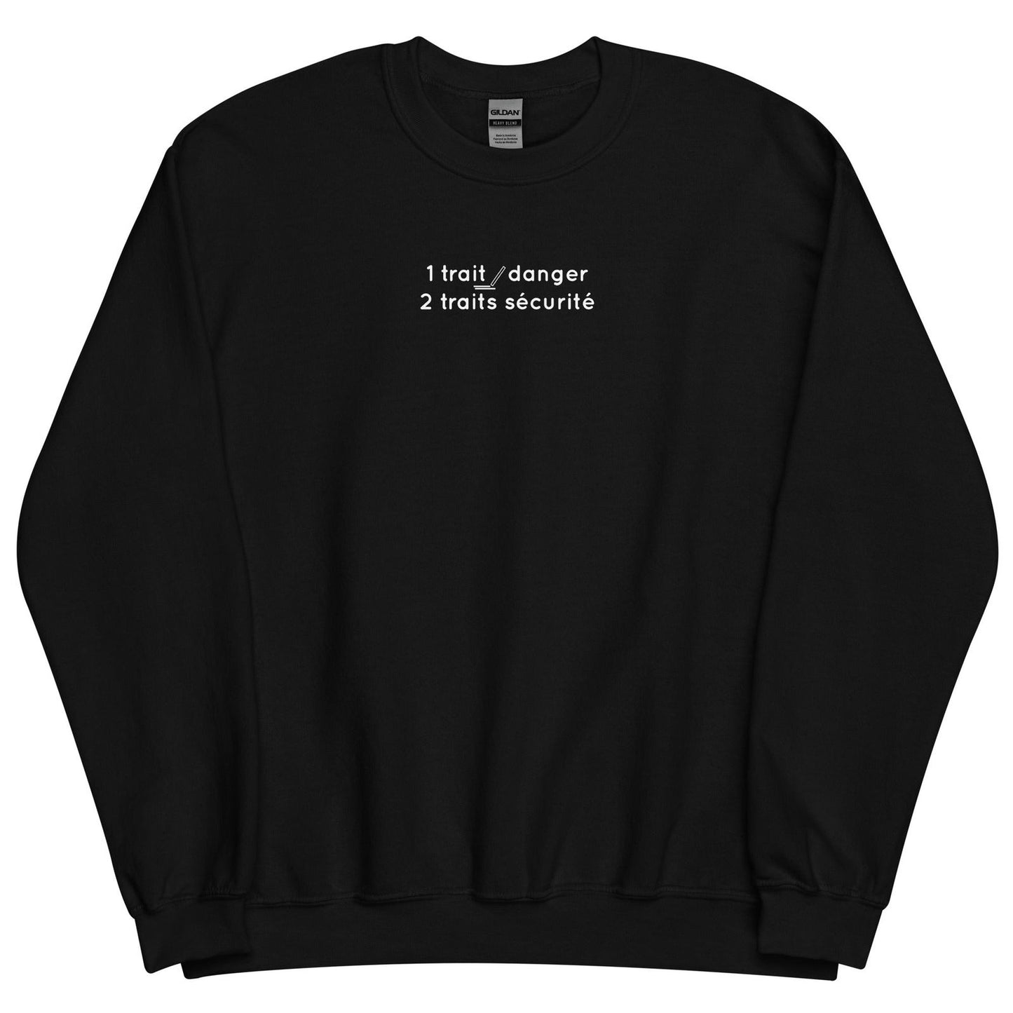 Sweat unisexe col rond 1 trait danger 2 traits sécurité - Sedurro