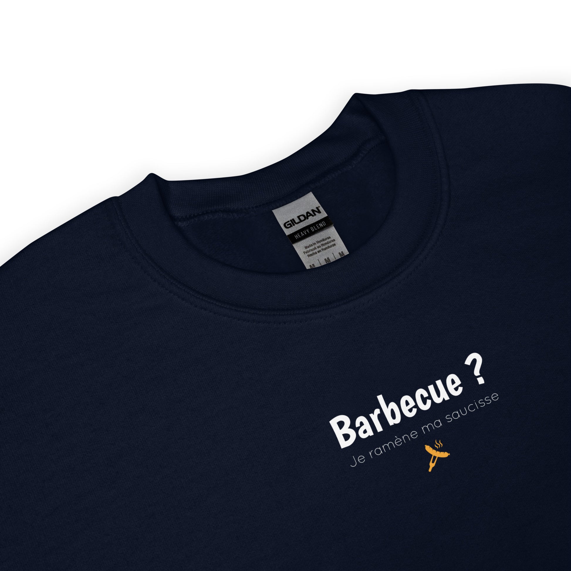Sweat unisexe col rond Barbecue je ramène ma saucisse - Sedurro