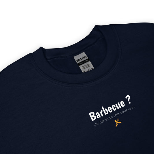 Sweat unisexe col rond Barbecue je ramène ma saucisse - Sedurro