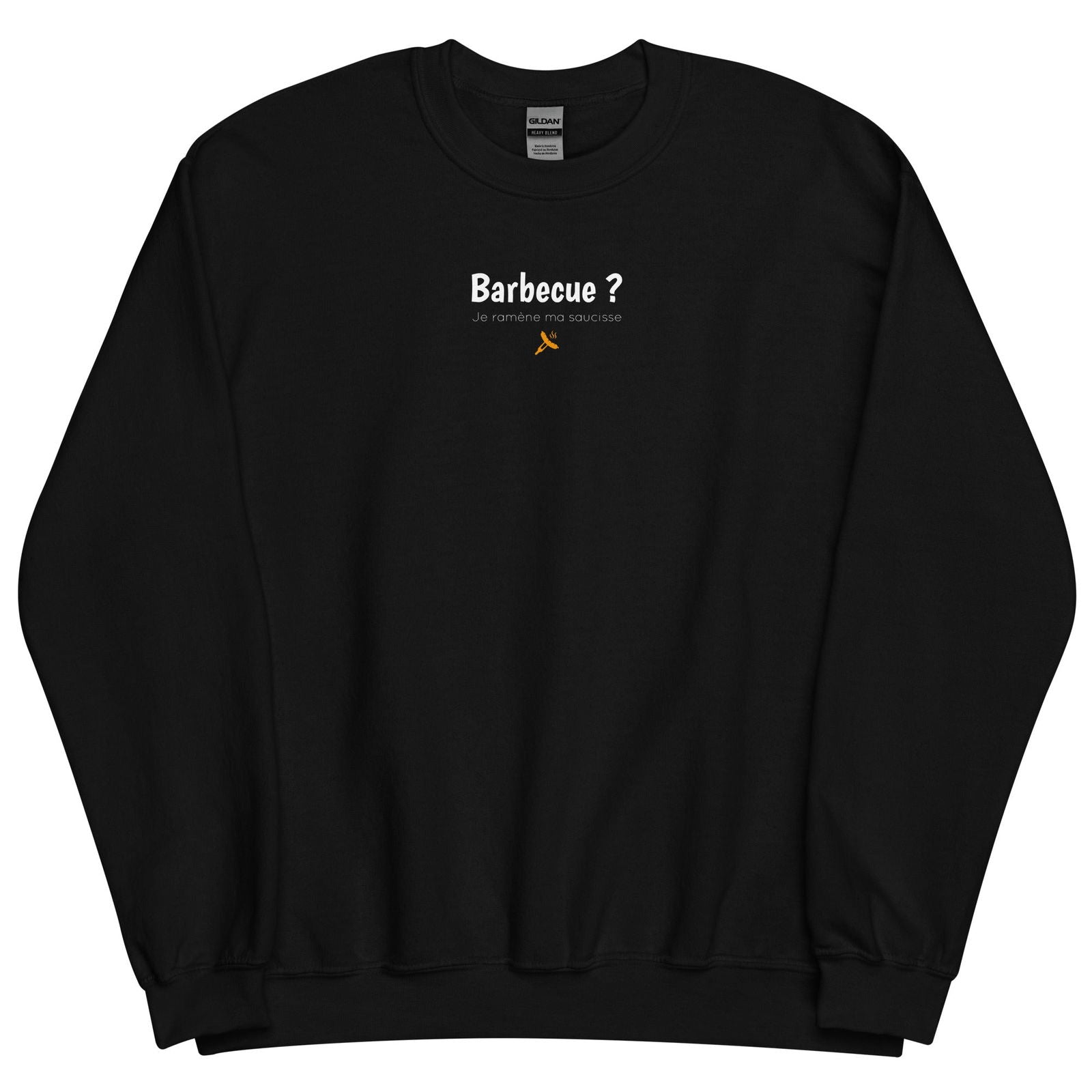 Sweat unisexe col rond Barbecue je ramène ma saucisse - Sedurro
