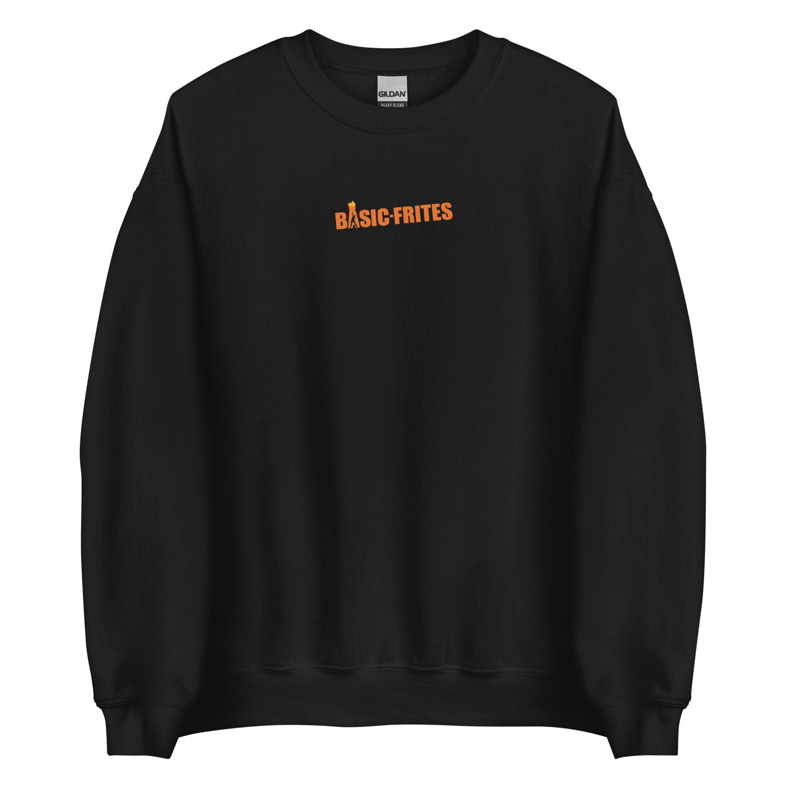 Sweat unisexe col rond Basic frites Noir - Sedurro