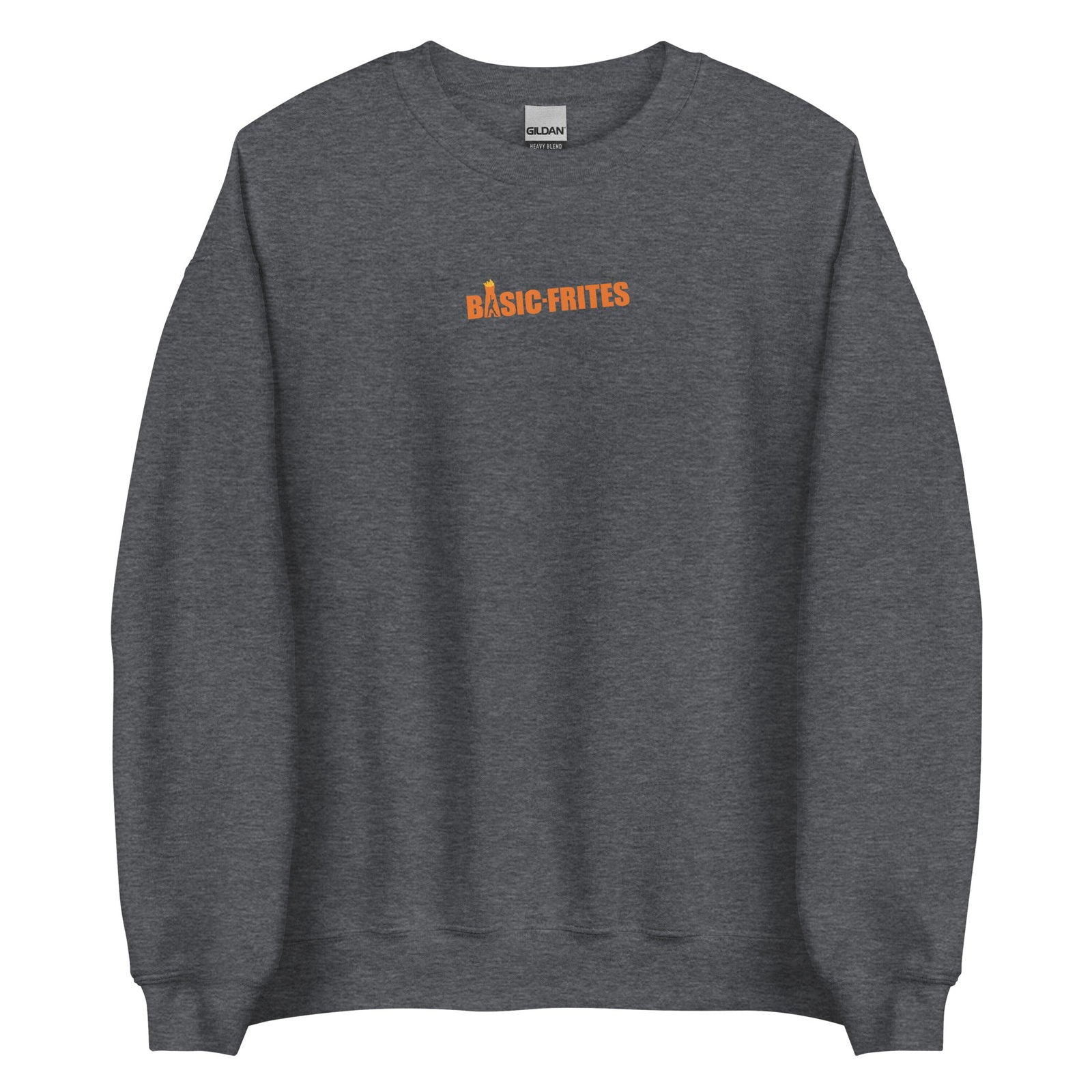 Sweat unisexe col rond Basic frites Gris Foncé Chiné - Sedurro