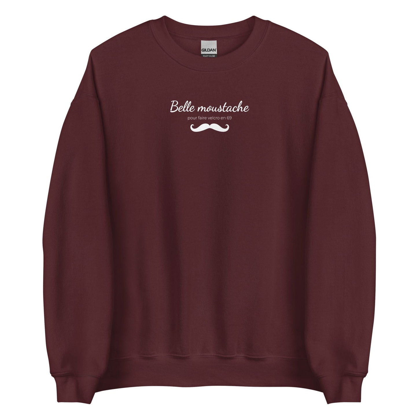 Sweat unisexe col rond Belle moustache pour faire velcro en 69 - Sedurro