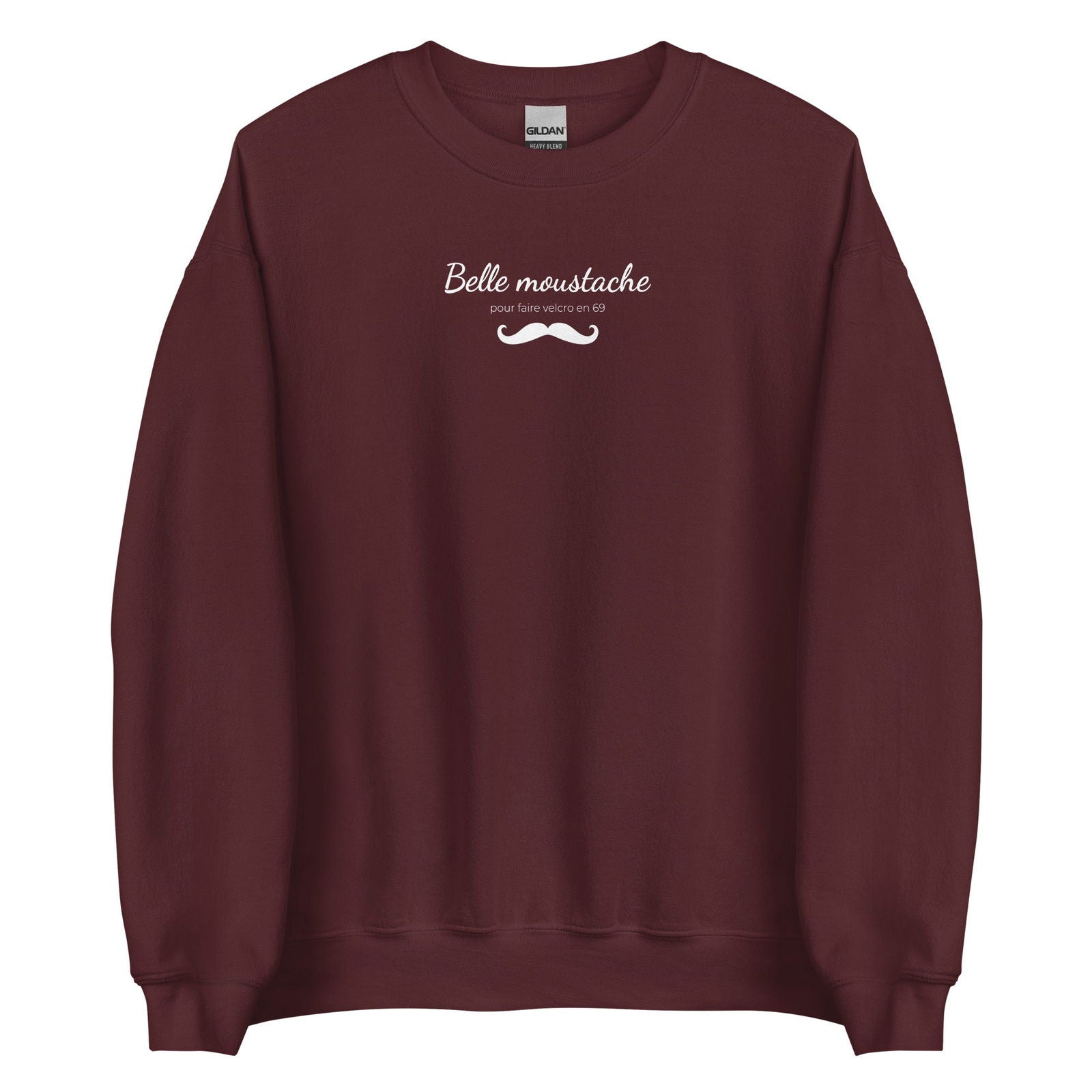 Sweat unisexe col rond Belle moustache pour faire velcro en 69 - Sedurro