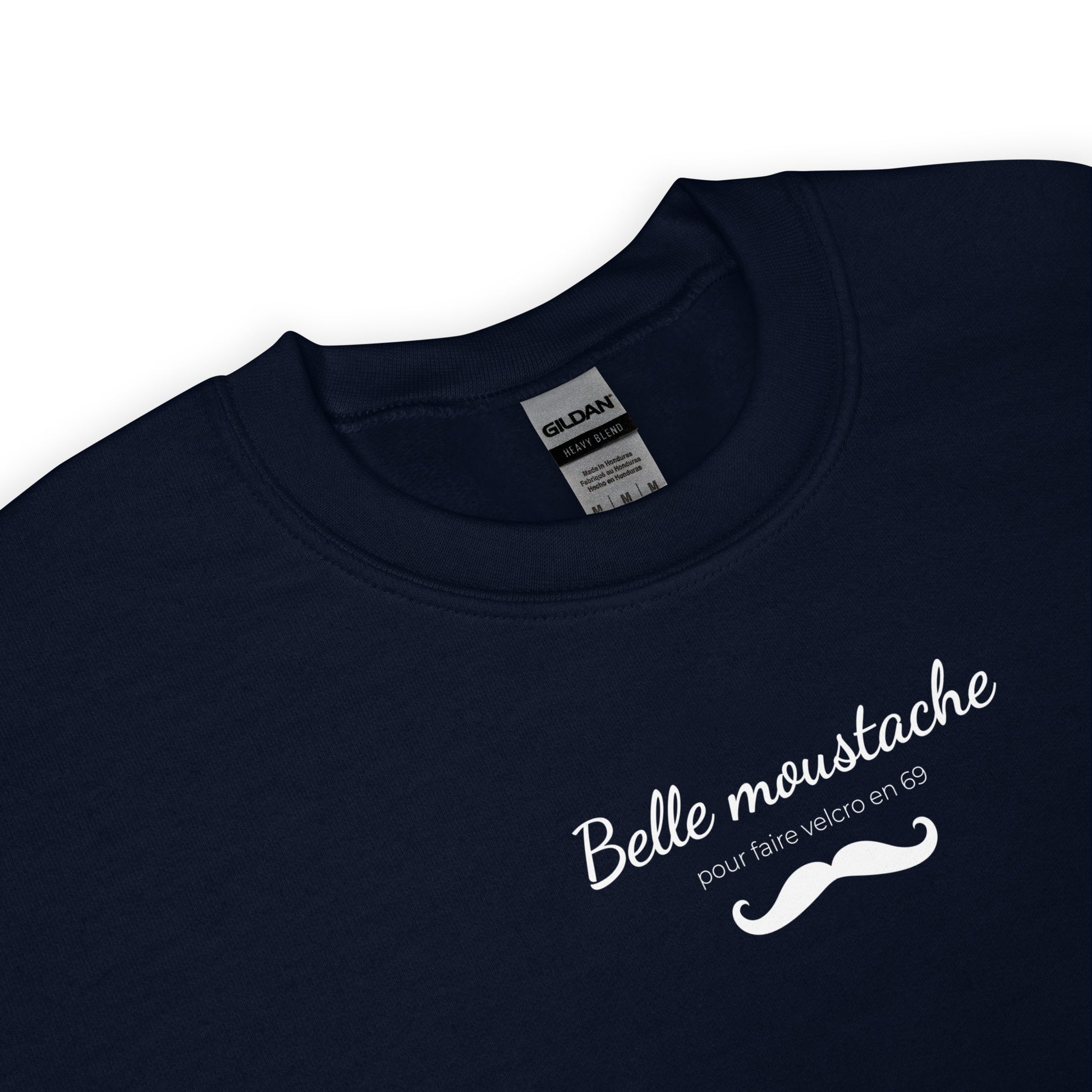 Sweat unisexe col rond Belle moustache pour faire velcro en 69 - Sedurro