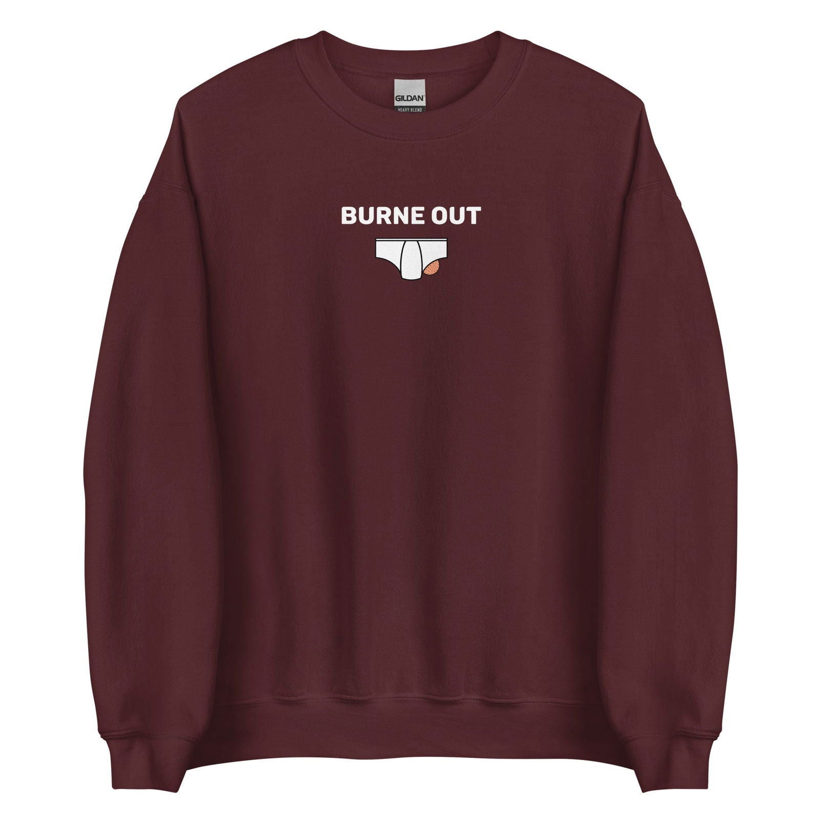 Sweat unisexe col rond Burne out Bordeaux - Sedurro