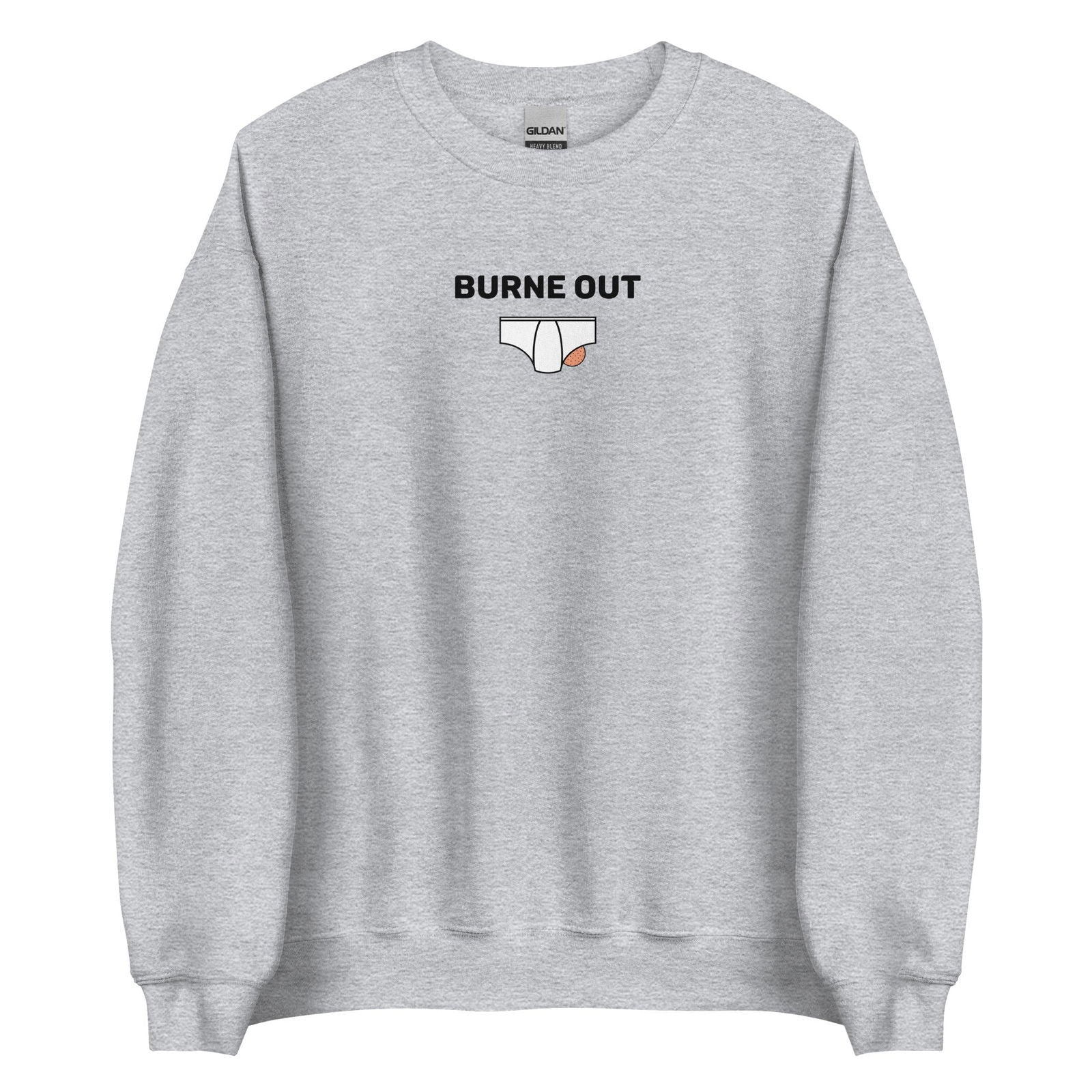 Sweat unisexe col rond Burne out Gris Sport - Sedurro