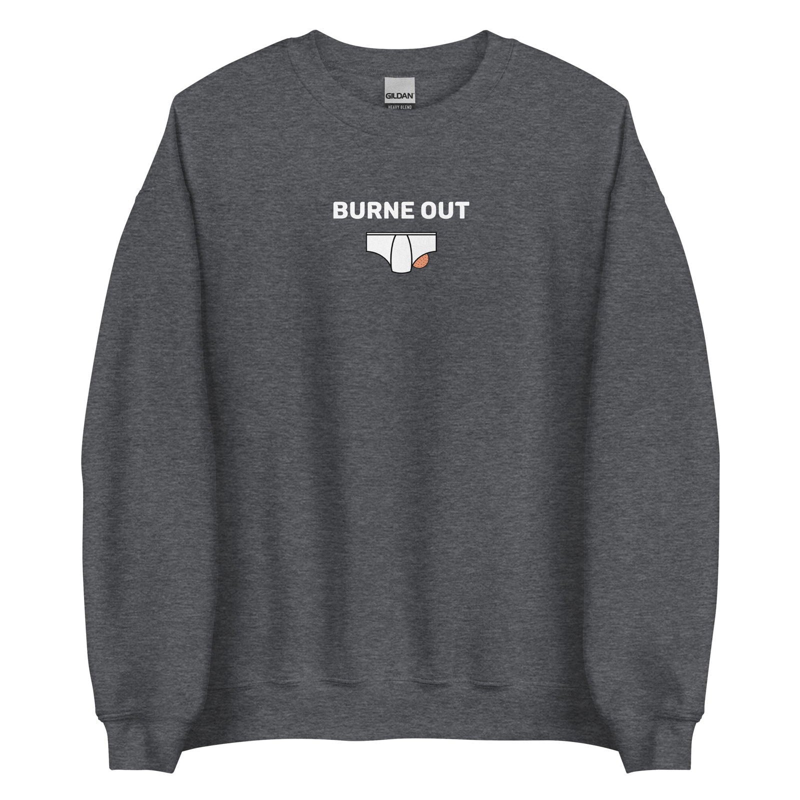 Sweat unisexe col rond Burne out Gris Foncé Chiné - Sedurro