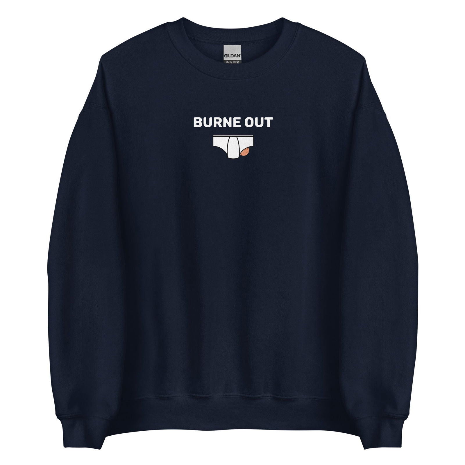 Sweat unisexe col rond Burne out Bleu Marine - Sedurro