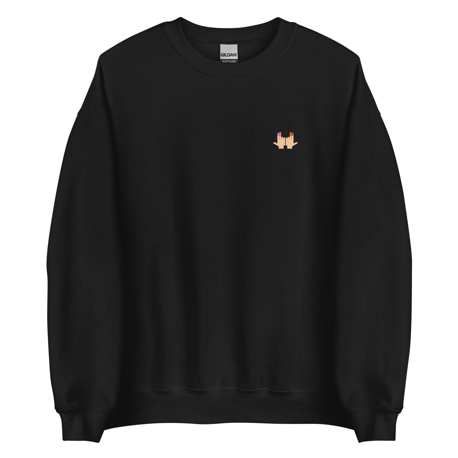 Sweat unisexe col rond DP Double péné signe du J seul Noir - Sedurro