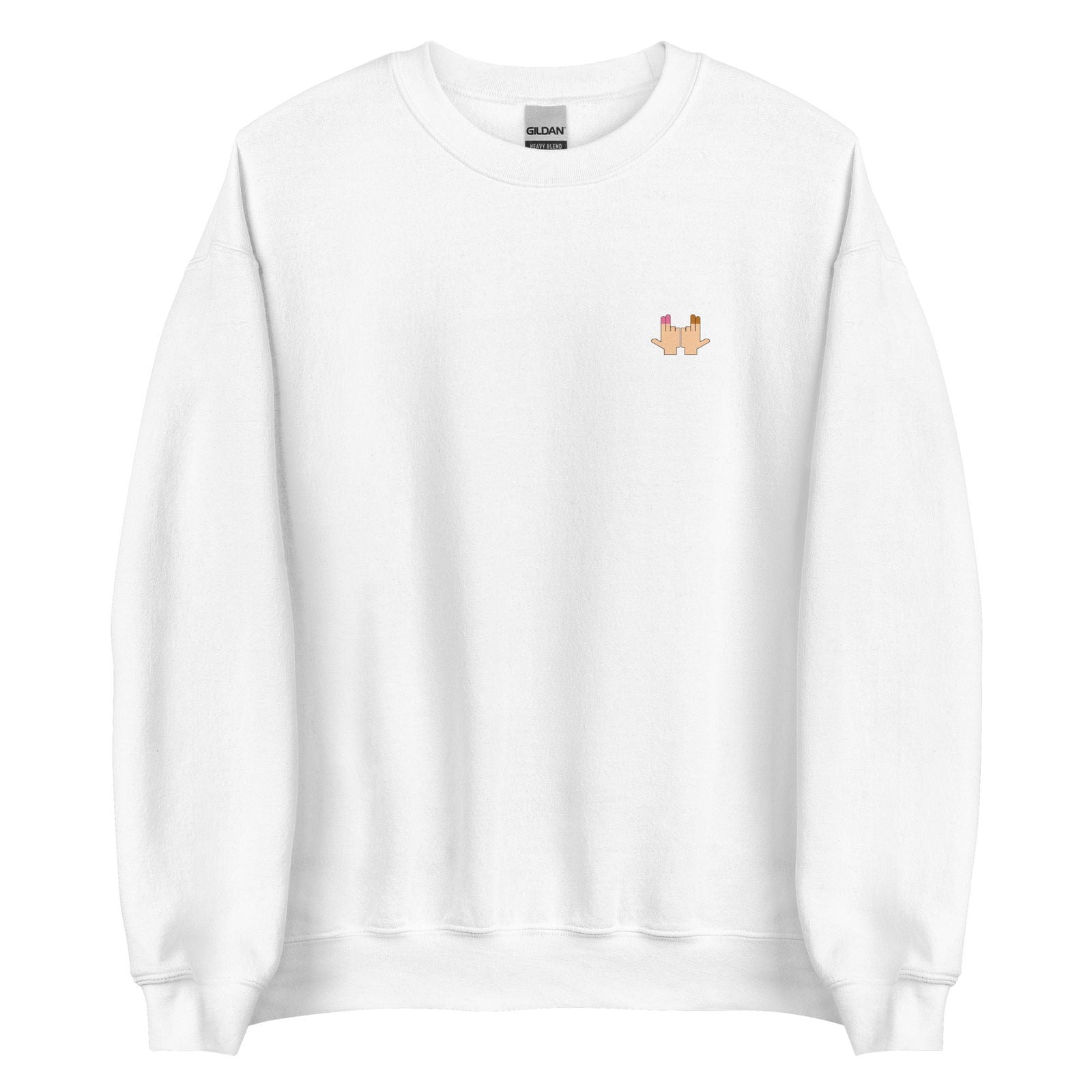 Sweat unisexe col rond DP Double péné signe du J seul Blanc - Sedurro